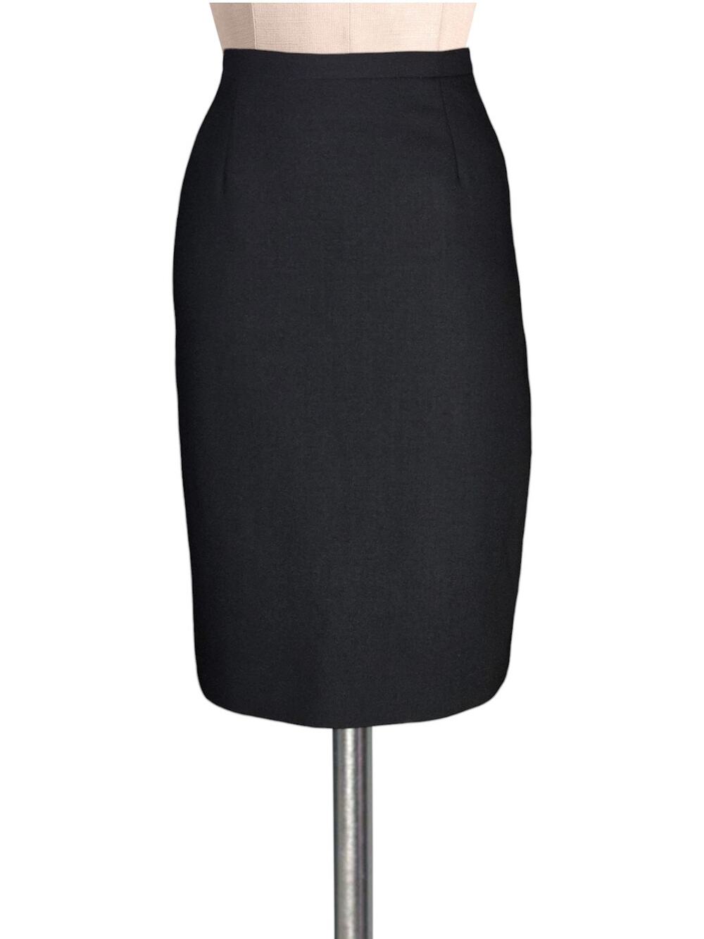 Vintage J.Crew Black 100% Wool Pencil Skirt 10